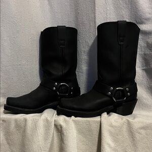 Durango Black Leather 10” Boots with Accent Buckle